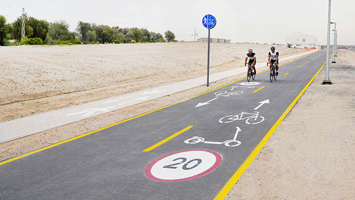 Opening new 7 km cycling tracks in Al Khawaneej and Mushrif